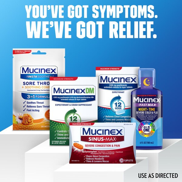 Mucinex Sinus-Max Severe Congestion & Pain Relief, 20 CT