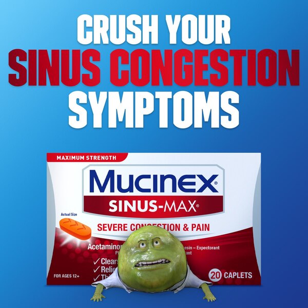Mucinex Sinus-Max Severe Congestion & Pain Relief, 20 CT