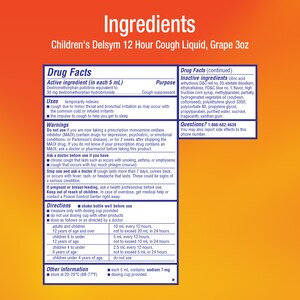 Delsym Children's Cough Suppressant Liquid, 3 OZ, Grape