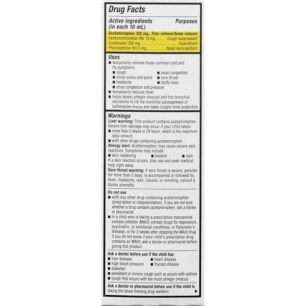 Mucinex Children's Cold, Cough, & Sore Throat Liquid, Mixed Berry, 4 OZ (Packaging May Vary)