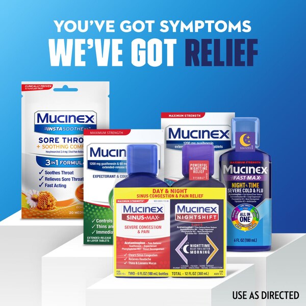 Mucinex Sinus-Max Severe Congestion and Pain & Nightshift Sinus Combo Pack, 2 6 OZ bottles