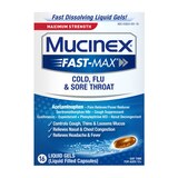 Mucinex Fast-Max Cold Flu and Sore Throat Liquid Gels, 16CT, thumbnail image