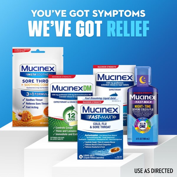 Mucinex Fast-Max Cold Flu and Sore Throat Liquid Gels, 16CT