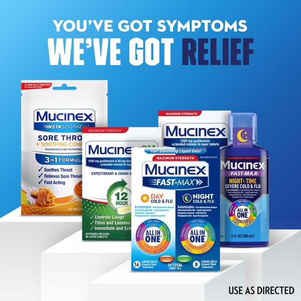 Mucinex Fast-Max  Liquid Gels - Day Severe Cold & Night Cold & Flu 24/24 CT.
