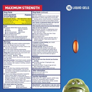 Mucinex Fast-Max Max Strength, Severe Cold Liquid Gels, 16 CT