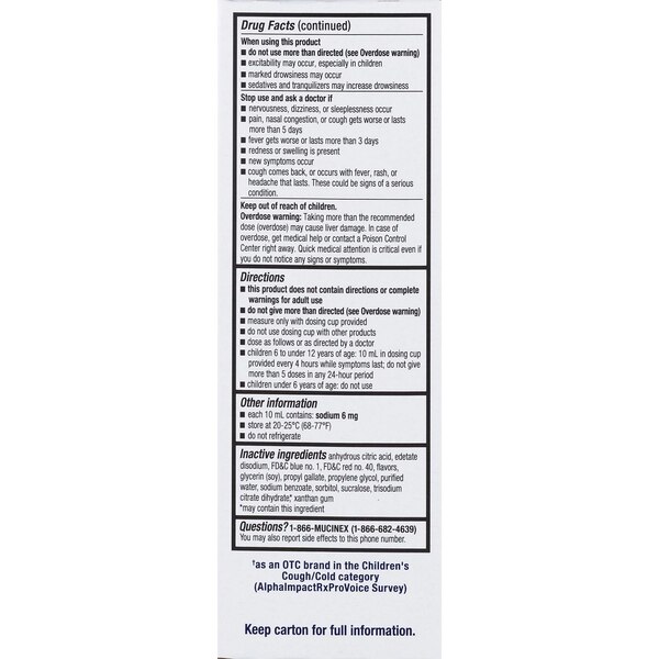 Mucinex Children's Nighttime Multi-Symptom Cold Relief Liquid, Very Berry, 4 OZ