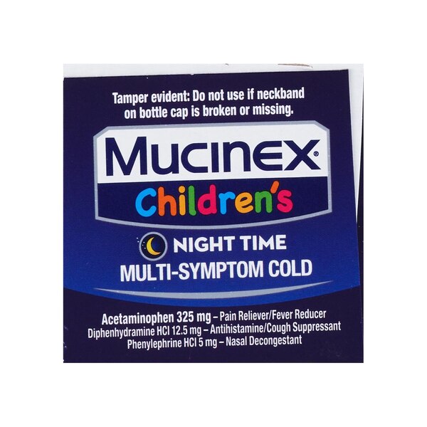Mucinex Children's Nighttime Multi-Symptom Cold Relief Liquid, Very Berry, 4 OZ
