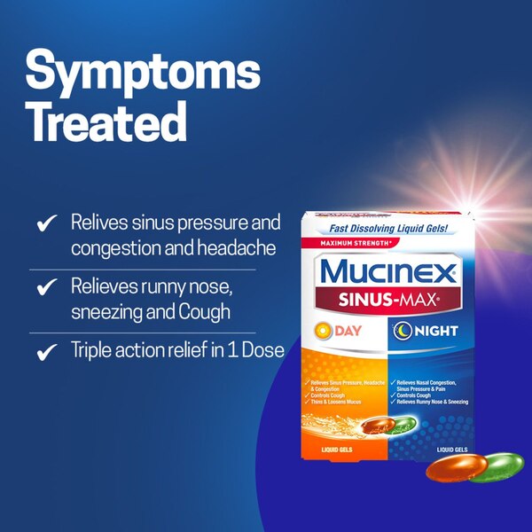 Mucinex Sinus-Max Day and Night Liquid Gels, 24 CT