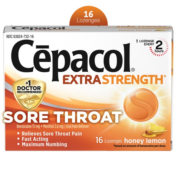 Cepacol Extra Strength Sore Throat Relief Lozenges, 16 CT