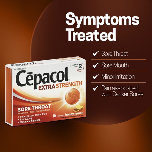 Cepacol Extra Strength Sore Throat Relief Lozenges, 16 CT