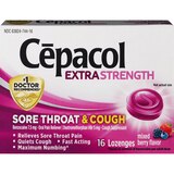 Cepacol Extra Strength Sore Throat & Cough Lozenges, Mixed Berry, 16 CT, thumbnail image