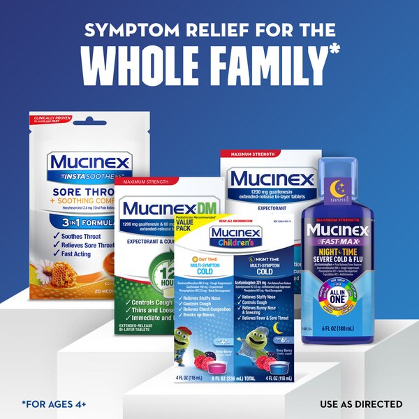 Mucinex Children's - Jarabe para aliviar múltiples síntomas del resfriado, día y noche, 2 x 4 oz (el envase puede variar)