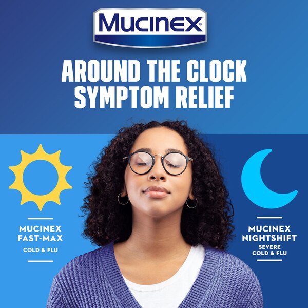 Mucinex Fast-Max Cold and Flu & Nightshift Severe Cold and Flu Combo Pack, 2 12 OZ bottles