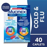 Mucinex Fast-Max Cold and Flu & Nightshift Severe Cold and Flu Caplets Combo Pack, 40 CT, thumbnail image