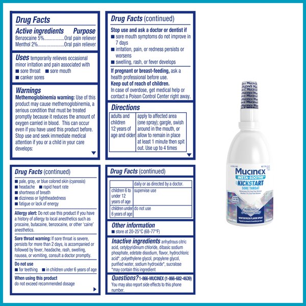 Mucinex InstaSoothe Sore Throat Spray, 3.8 OZ