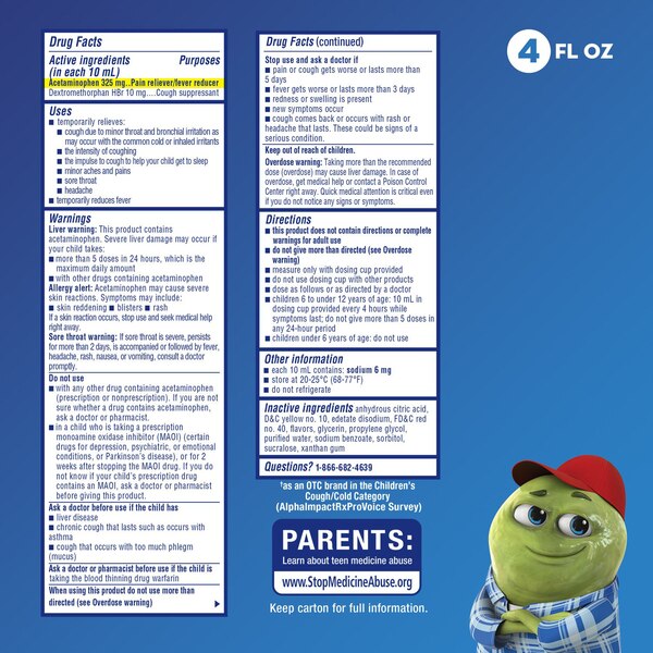 Mucinex Children's Fever, Sore Throat & Cough Honey Liquid