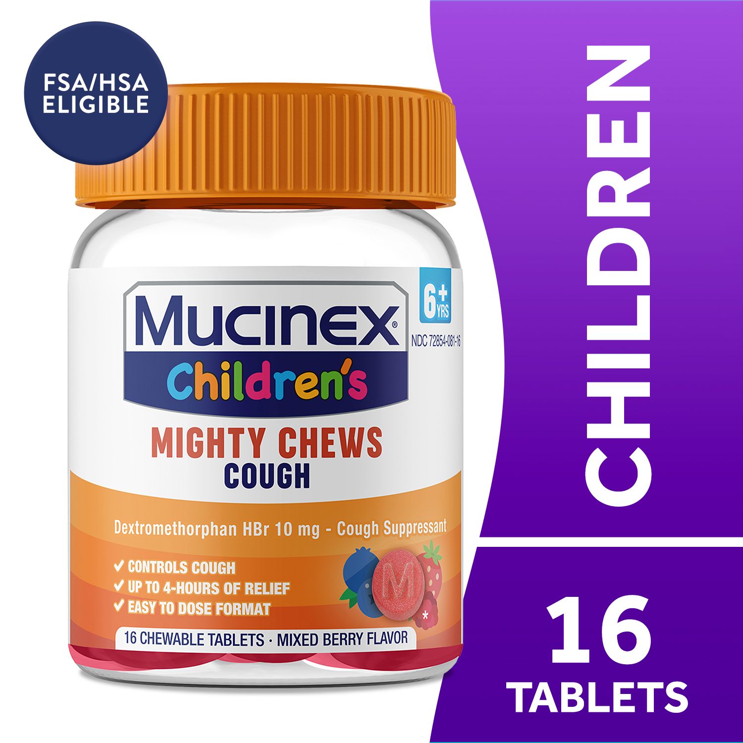 Mucinex Children's Daytime Cough Relief Chews, Mixed Berry
