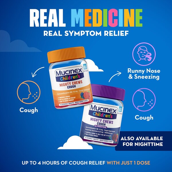 Mucinex Children's Daytime Cough Relief Chews, Mixed Berry
