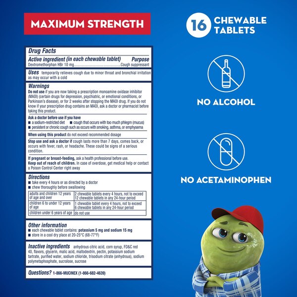 Mucinex Children's Daytime Cough Relief Chews, Mixed Berry