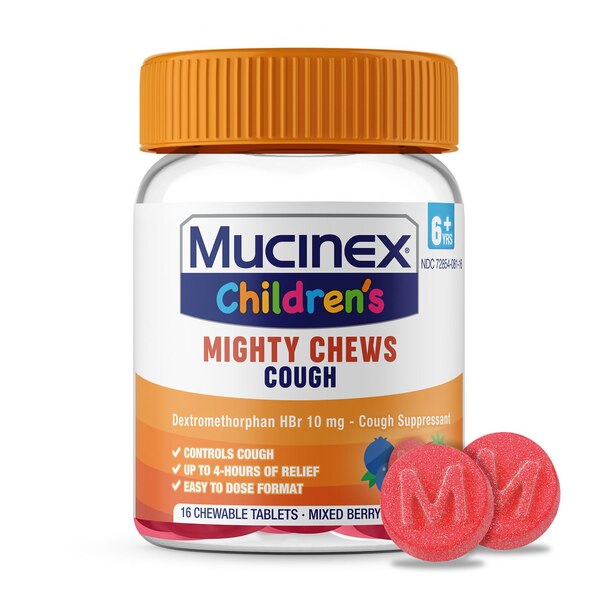 Mucinex Children's Daytime Cough Relief Chews, Mixed Berry