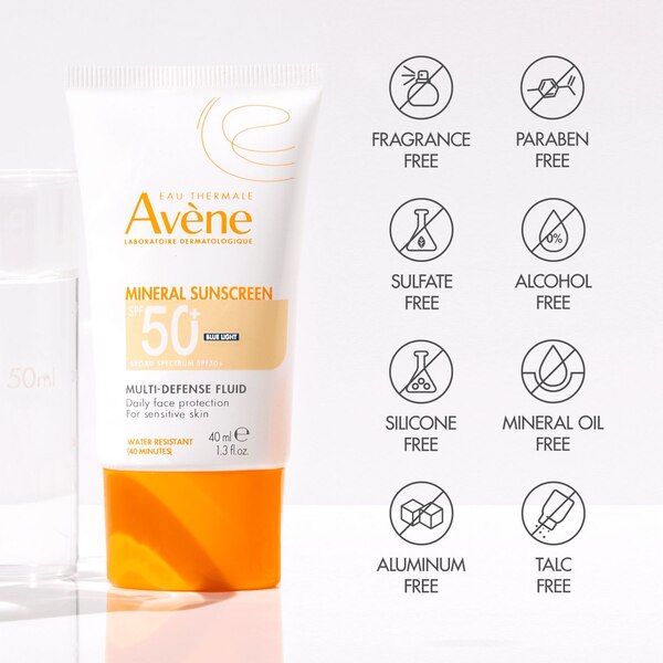 Avene Mineral Sunscreen Multi-Defense Fluid Tinted SPF 50+