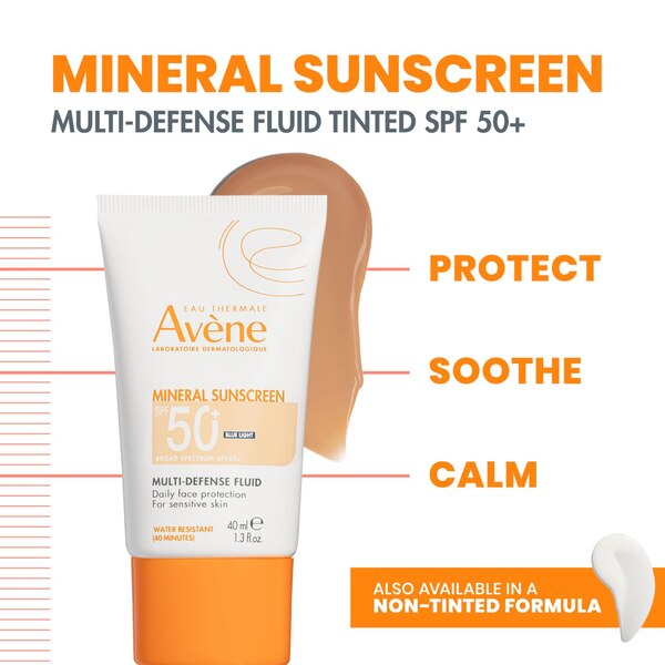 Avene Mineral Sunscreen Multi-Defense Fluid Tinted SPF 50+