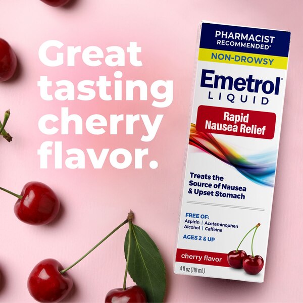 Emetrol Non-Drowsy Rapid Nausea Relief, Cherry, 4 OZ