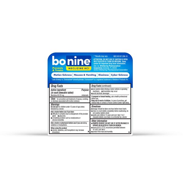 Bonnie Motion Sickness Tablets, 16 CT