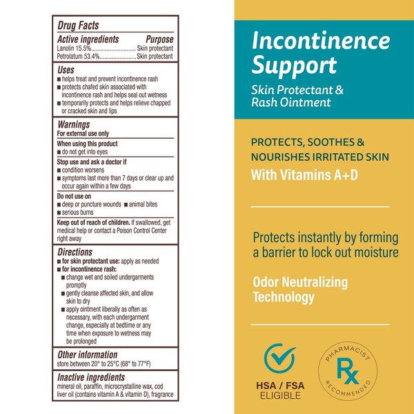 A+D Incontinence Support Ointment Tube, 3.5OZ