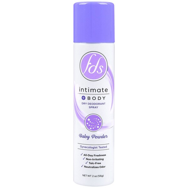 FDS Intimate + Whole Body Baby Powder Spray, 2 OZ