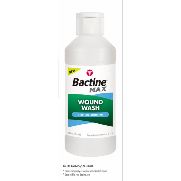 Bactine MAX Wound Wash First Aid Antiseptic, 8 OZ