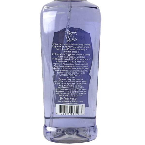 Agustin Reyes Royal Violets Baby Cologne with Aloe Vera, 7.6 OZ