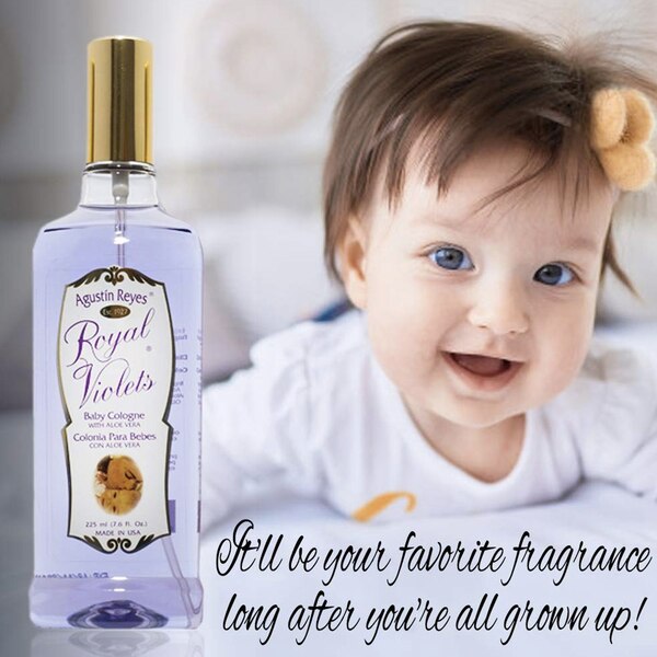 Agustin Reyes Royal Violets Baby Cologne with Aloe Vera, 7.6 OZ