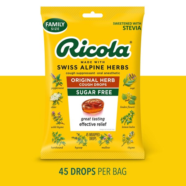 Ricola Mountain Herb Sugar Free Drops, 45 CT