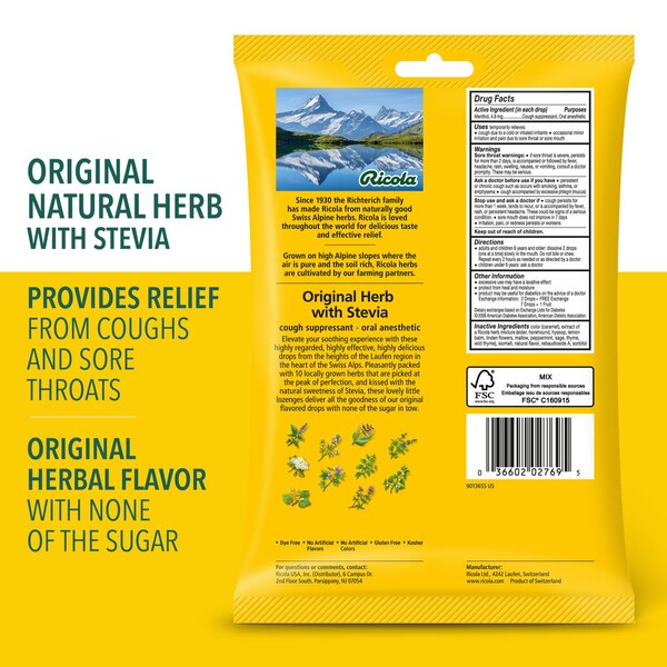 Ricola Mountain Herb Sugar Free Drops, 45 CT
