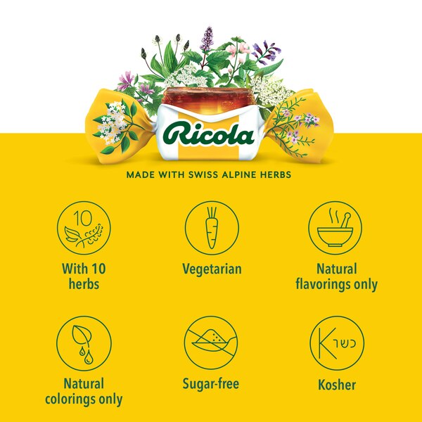 Ricola Sugar Free Cough Suppressant Throat Drops