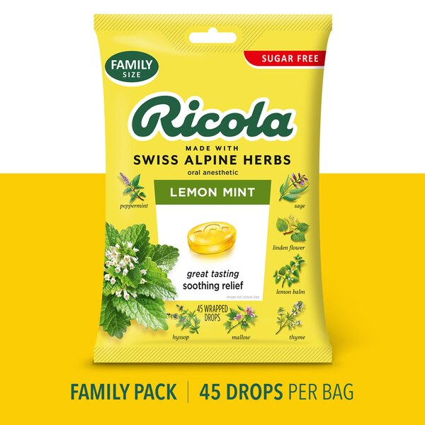 Ricola Sugar Free Cough Suppressant Throat Drops