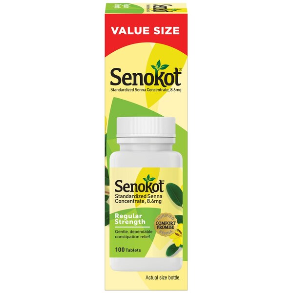 Senokot Regular Strength Natural Vegetable Laxative Ingredient,100 CT