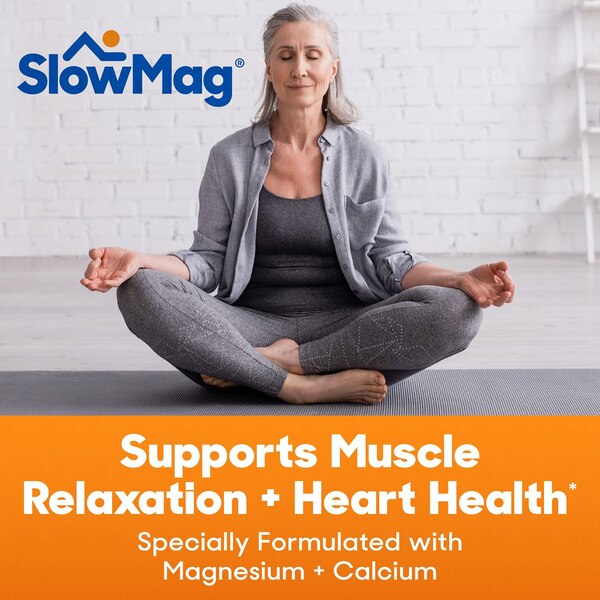 SlowMag Mg Muscle + Heart, Magnesium Chloride + Calcium Tablets, 60 CT