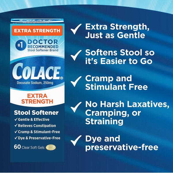 Colace Extra Strength Stool Softner, 60 CT