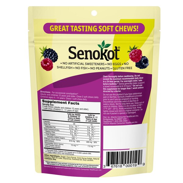 Senokot Laxative, Soft Chews, 42 CT