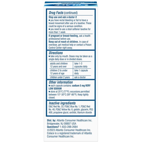 Colace Laxative Docusate Sodium Capsules