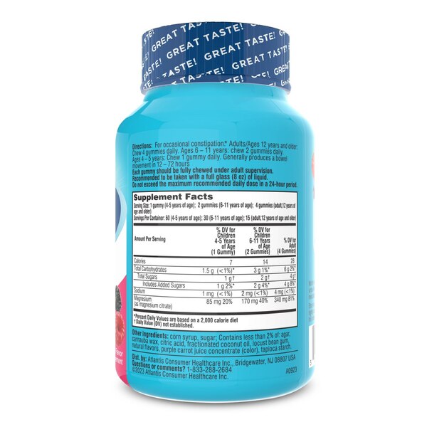 Colace Stool Softener Gummies, Magnesium Citrate , Berry Flavored 60 CT