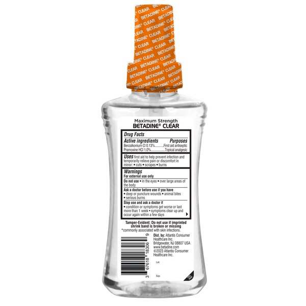 Betadine Antiseptic Clear First Aid Spray, 6 OZ