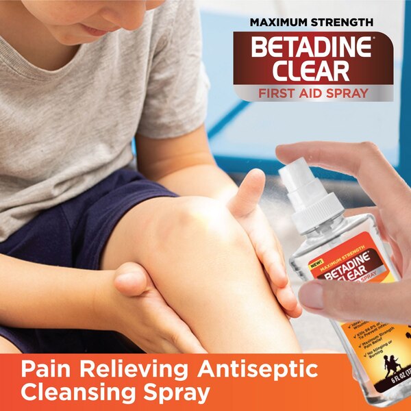Betadine Antiseptic Clear First Aid Spray, 6 OZ