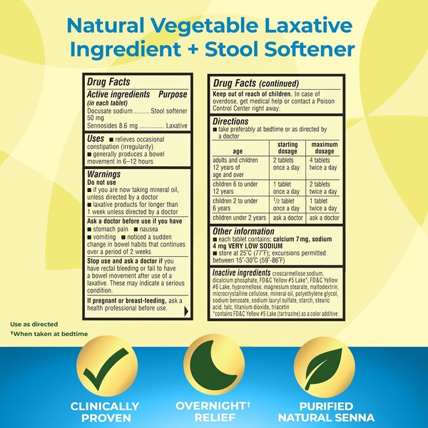 Senokot-S Dual-Action Laxative and Stool Softner Tablets