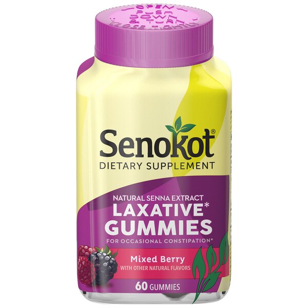 Senokot Dietary Supplement Laxative* Gummies, Mixed Berry, 60 CT
