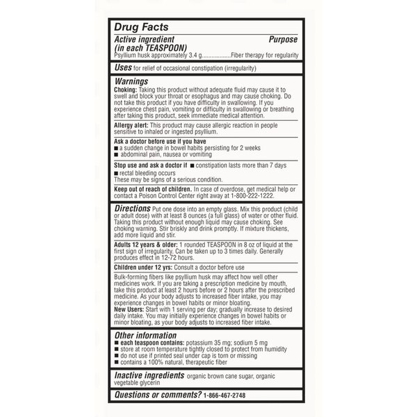 NuSyllium Unflavored Organic Natural Fiber, 21 OZ