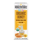 HoneyWorks Kids Organic Honey Soothing Throat Spray Plus Zinc, 1 OZ, thumbnail image