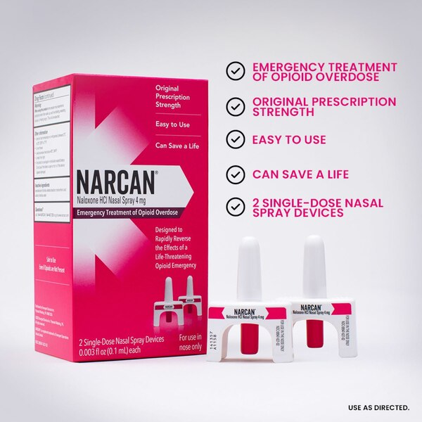 NARCAN Nasal Spray Emergency Opioid Overdose Treatment, 2 CT